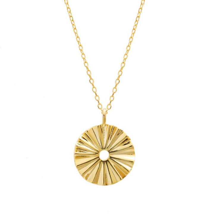 Gold color irregular round pendant personalized 925 sterling silver necklace